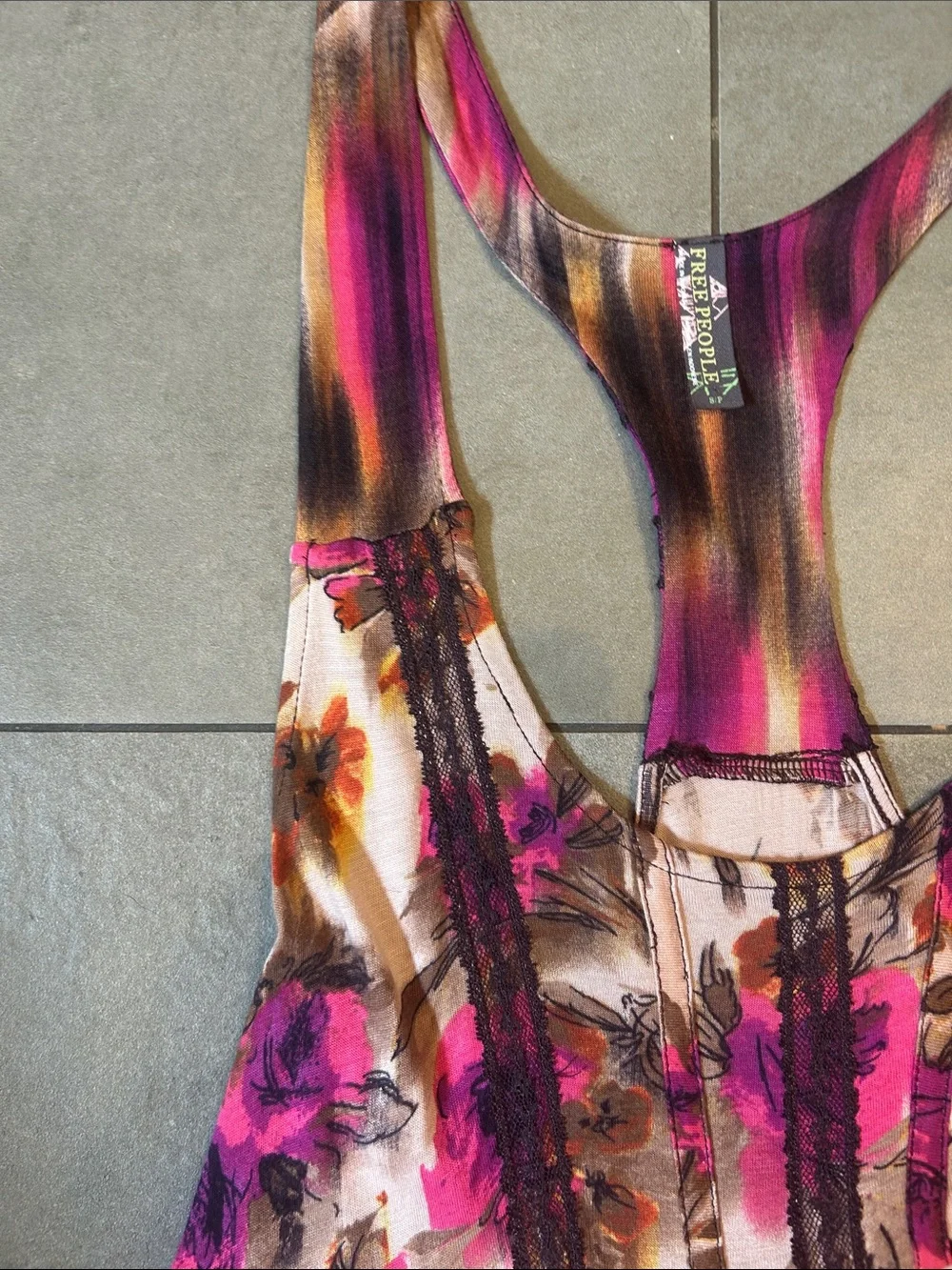 Free People Printed Racer Back Tunic